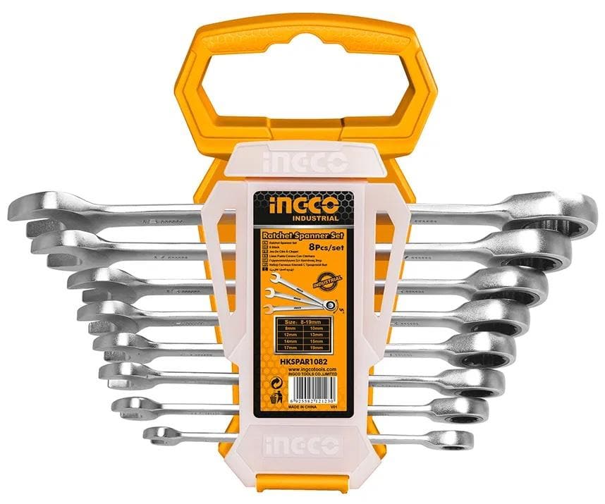 INGCO 8Pcs Ratchet Spanner Set HKSPAR1082 - Double Bay Hardware