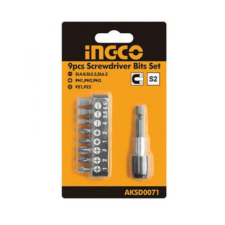 INGCO 9Pcs Screwdriver Bits Set AKSD0071 - Double Bay Hardware