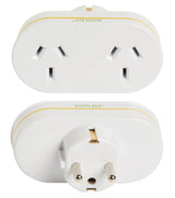 KORJO Travel Double Adaptor Use in Europe (NOT UK) KAEUDA - Double Bay Hardware