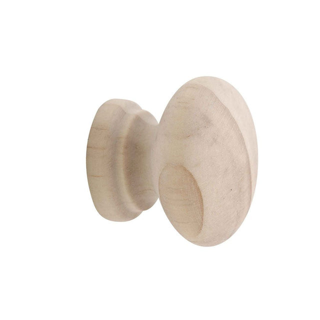 Prestige Mushroom Cupboard Knob Pine Raw 35mm 1061613 - Double Bay Hardware