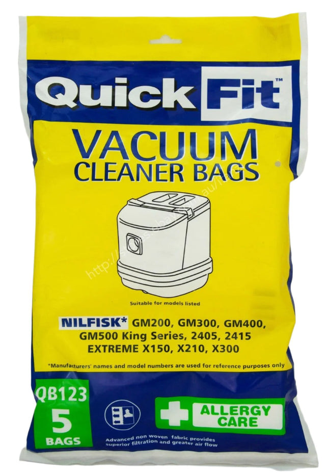 QuickFit Vacuum Cleaner Bags For Nilfisk 5 Bags Included QB123 - Double Bay Hardware