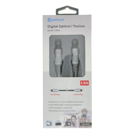 SANSAI Digital Optical/ Toslink Cable 1.5M TOS-015 - Double Bay Hardware