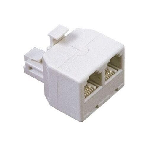 SANSAI Modular Duplex Jack 1 Plug to 2 Sockets TEL-302 - Double Bay Hardware