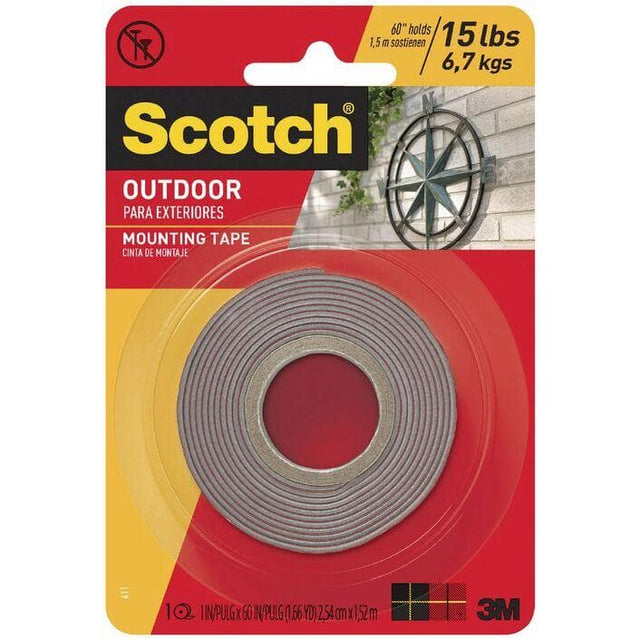 Scotch Permanent Outdoor Mounting Tape 2.54cm x 1.51m 70006933868 - Double Bay Hardware