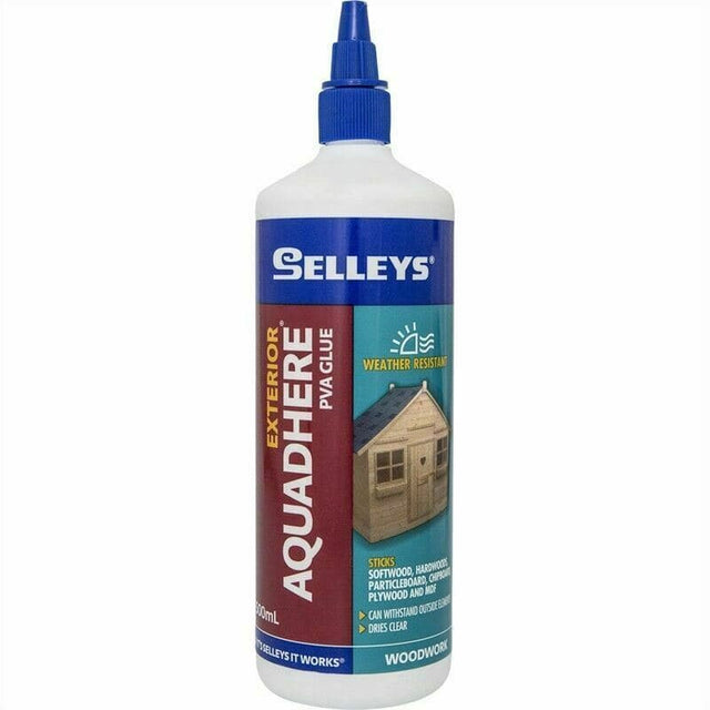 SELLEYS Exterior Aquadhere PVA Glue Stick Wood,Paper,Cloth 500ml AQTC500M - Double Bay Hardware