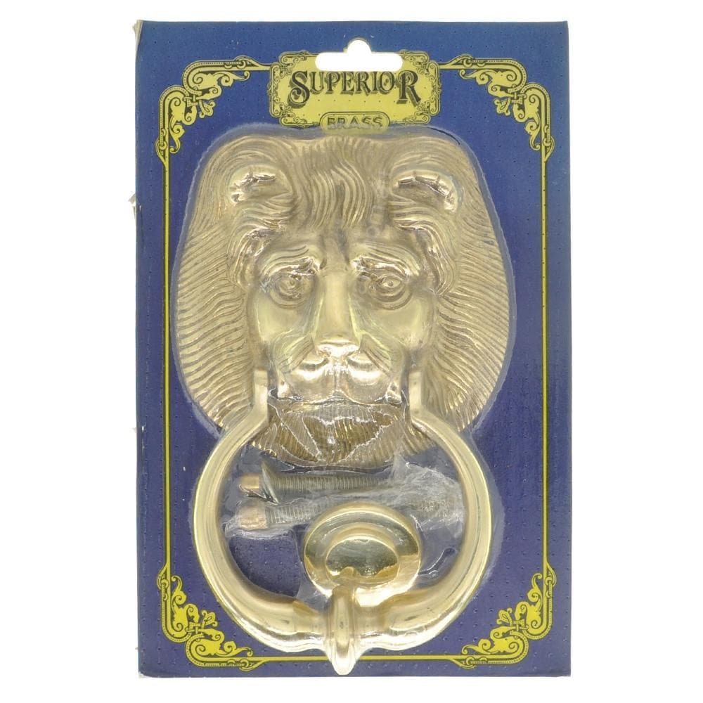 Superior Polished Brass Lion Knocker 200mm 4023 - Double Bay Hardware