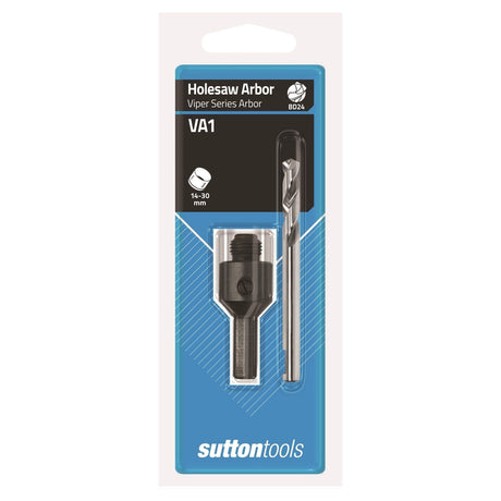 suttontools Holesaw Arbor Viper Series Arbor BD24 VA1 14-30mm - Double Bay Hardware