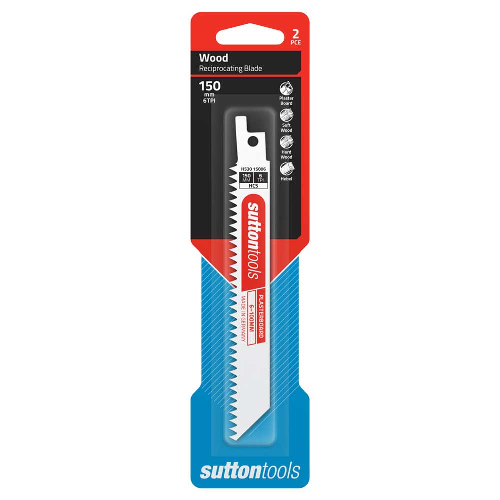 suttontools Reciprocating Blade Plasterboard 6Tx150mm H53015006 - Double Bay Hardware