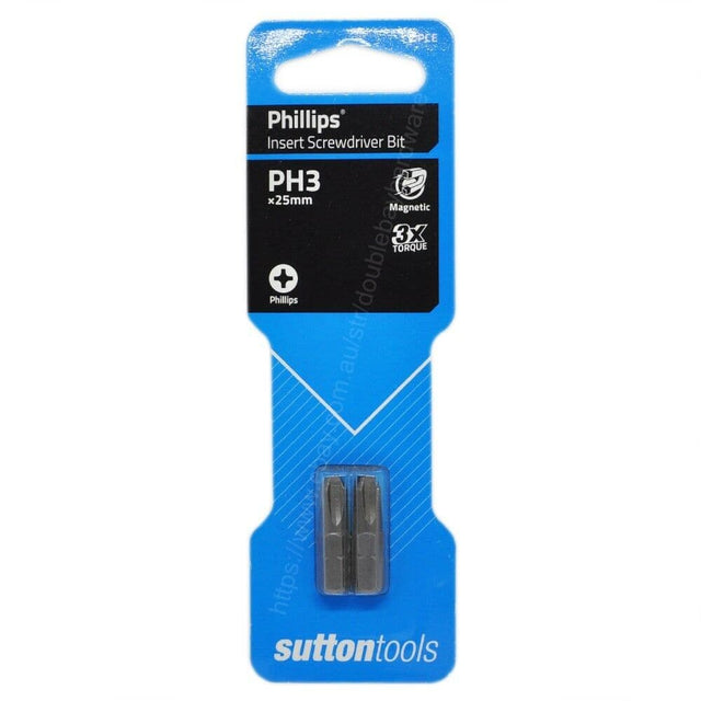 suttontools Screwdriver Insert Bit Philips #3x25mm - Double Bay Hardware