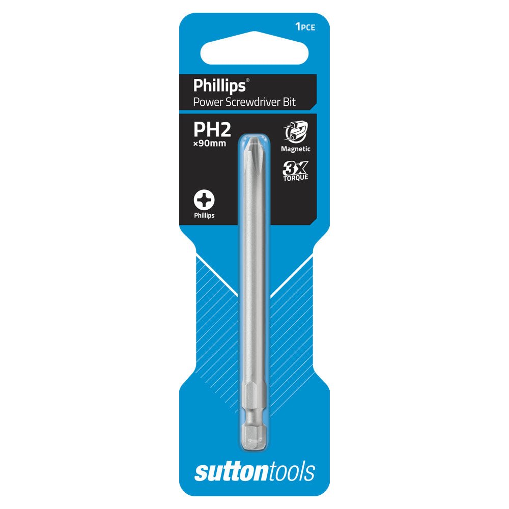 suttontools Screwdriver Power Bit Philips #2x90mm S1040290 - Double Bay Hardware