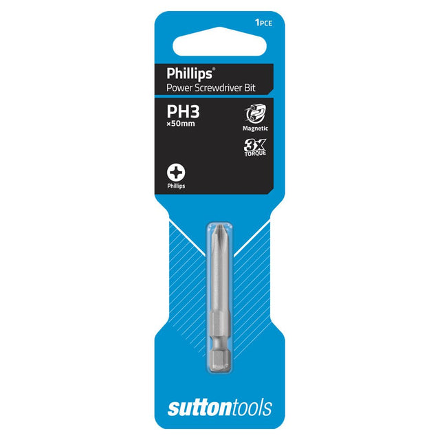 suttontools Screwdriver Power Bit Philips #3x50mm S1040350 - Double Bay Hardware