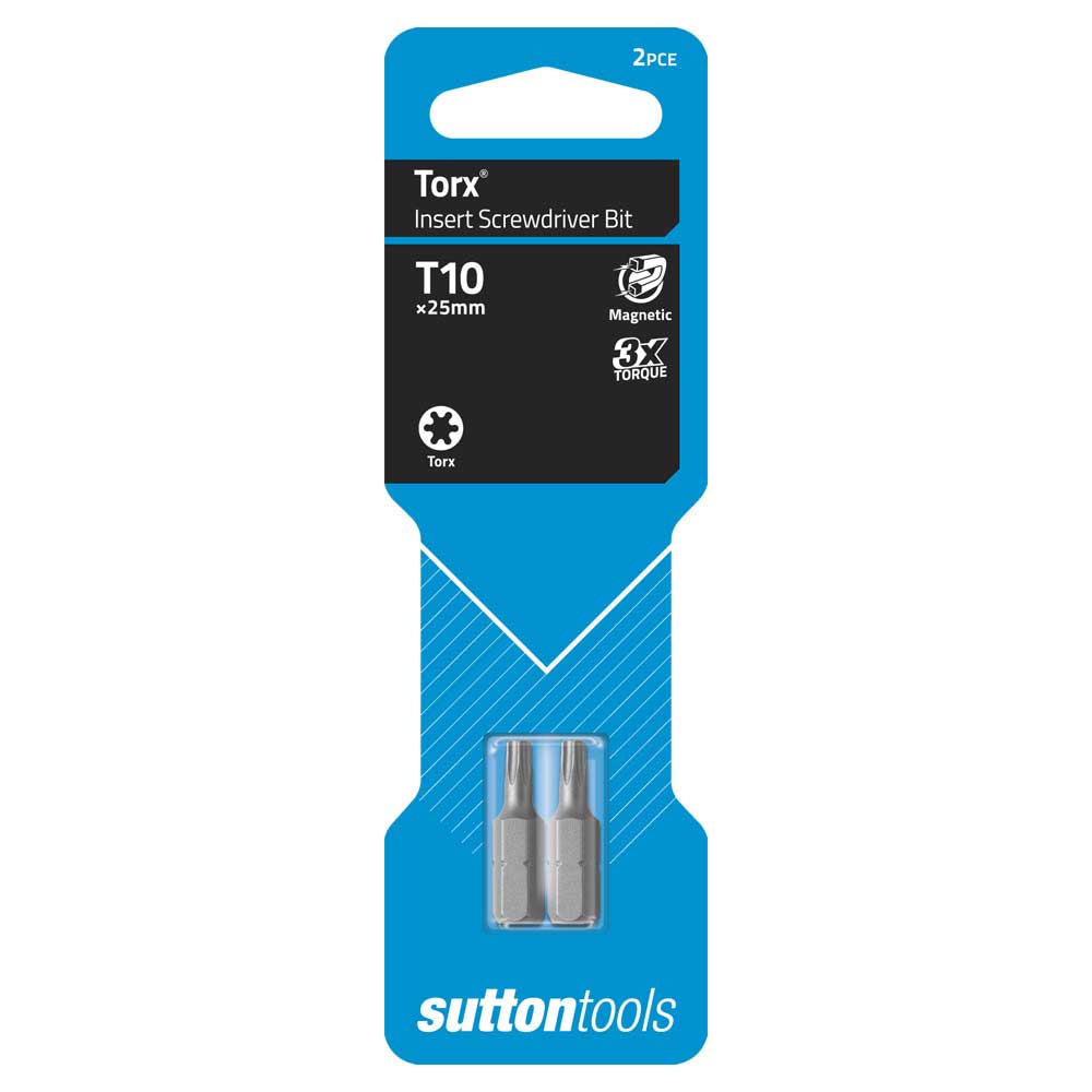 suttontools Screwdriver Power Bit Torx T10x25mm S1101025 - Double Bay Hardware