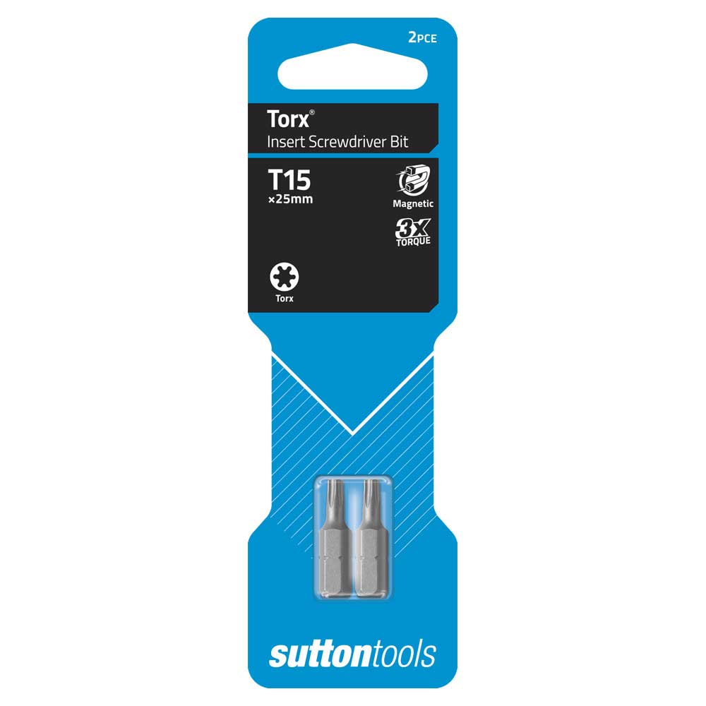 suttontools Screwdriver Power Bit Torx T15x25mm S1101530 - Double Bay Hardware