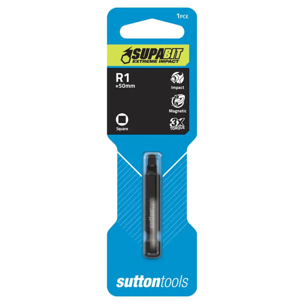 suttontools Square Recess Screwdriver Bits Impact R1X50mm S1180150