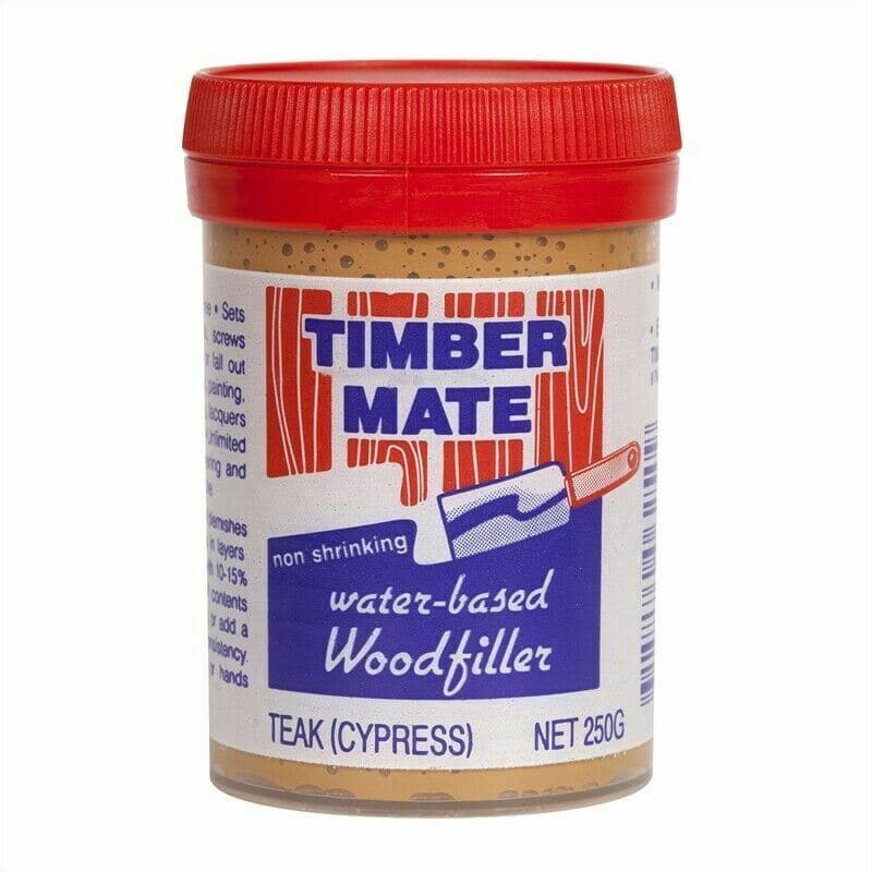 Timber Mate Water-based Wood Filler 250g TEAK(CYPRESS) TT25 - Double Bay Hardware