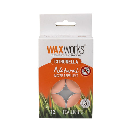 WAXworks Citronella Tea Light Candle 37mmX13mm (12 Pieces Included) WW916 - Double Bay Hardware